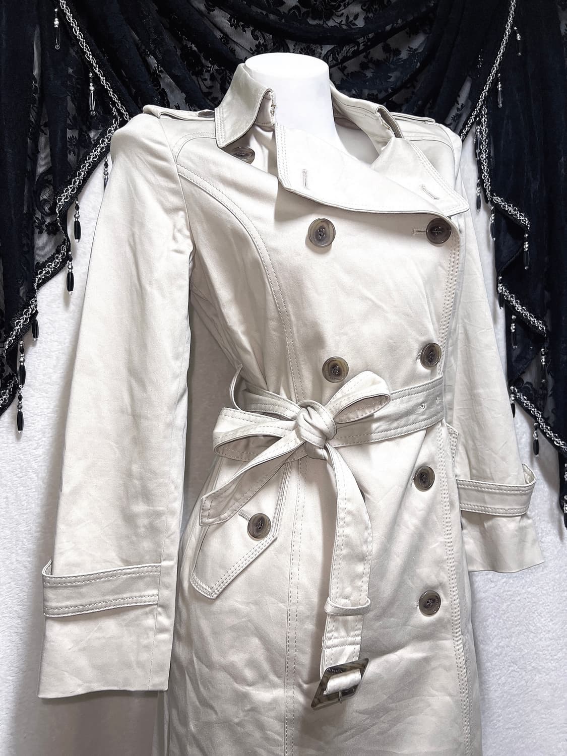 핑키앤다이안 로맨틱갸루 로걀 라떼 모카베이지 견장 트렌치코트 자켓 핀터 상품이미지1