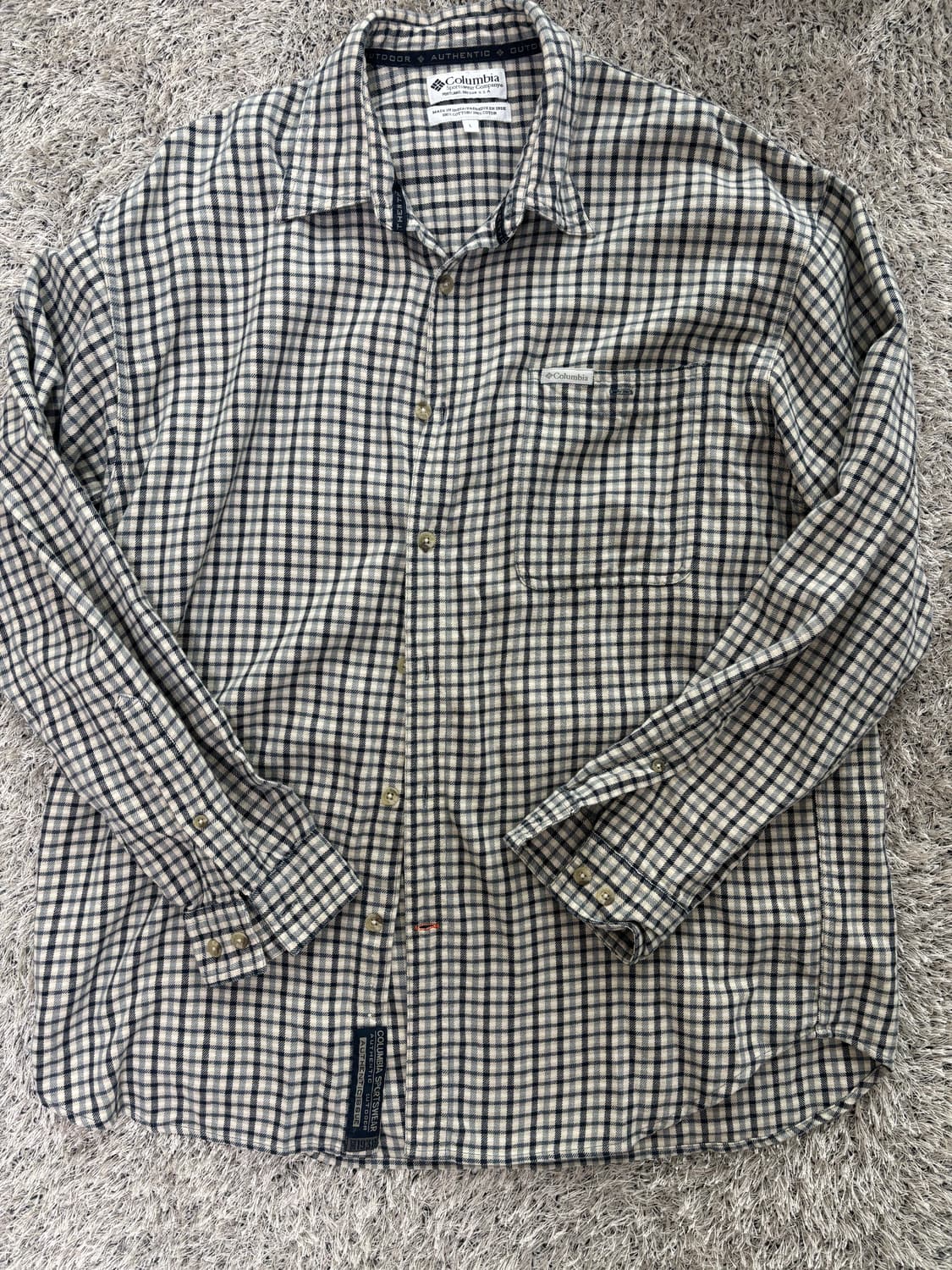 일본판 콜럼비아 체크셔츠 사이즈 105-110 상품이미지1