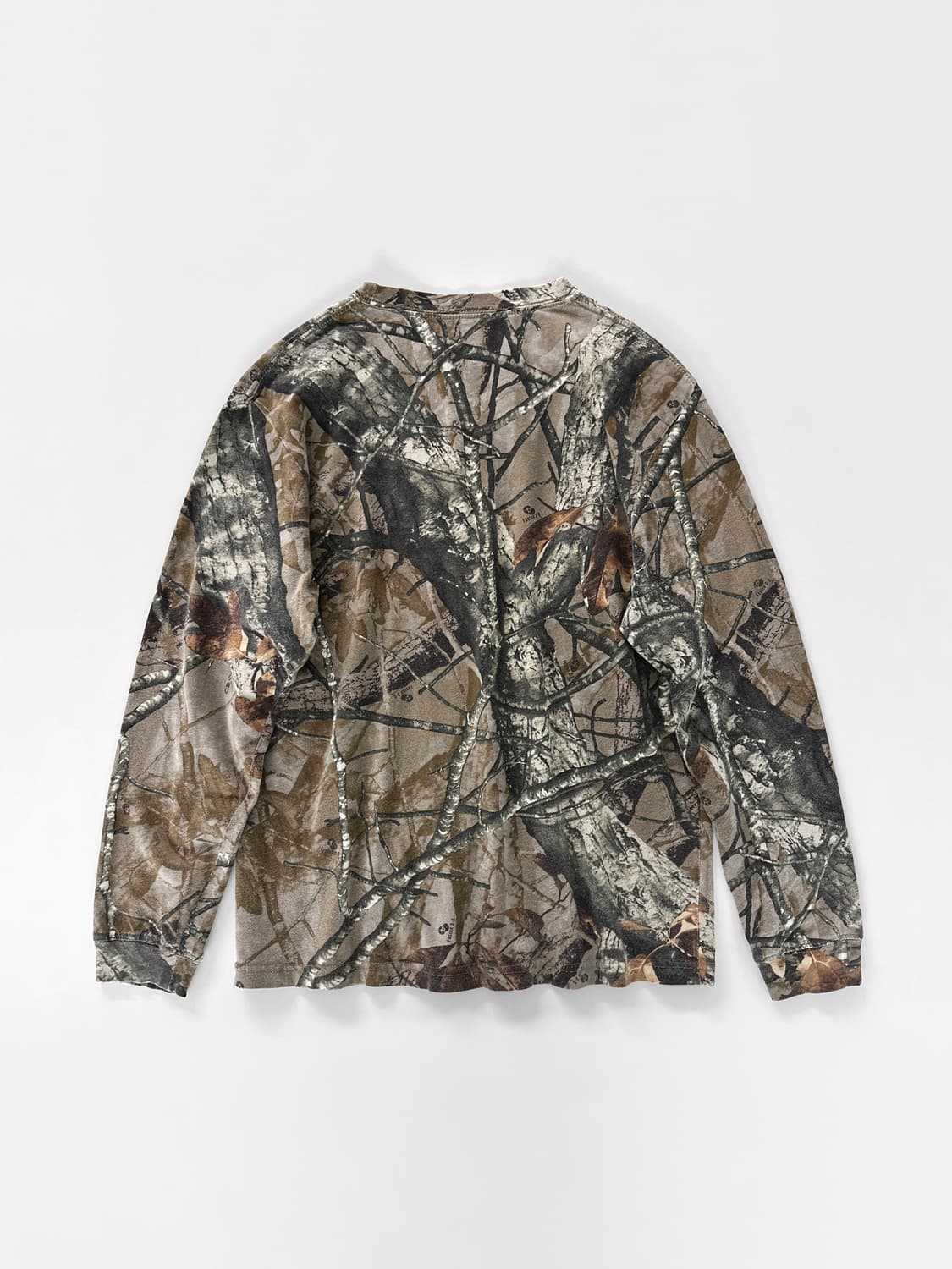 빈티지 리얼 트리 패턴 롱 슬리브 포켓 티 상품이미지2