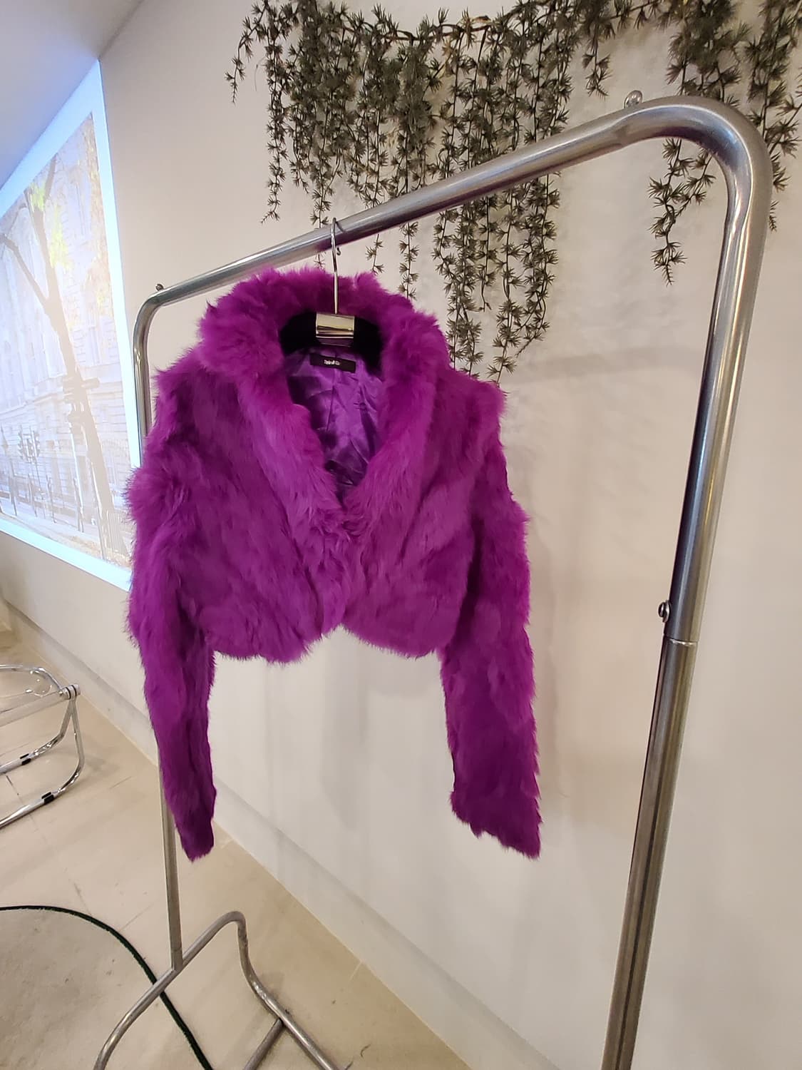 레빗100% 핫핑크 퍼자켓 상품이미지1