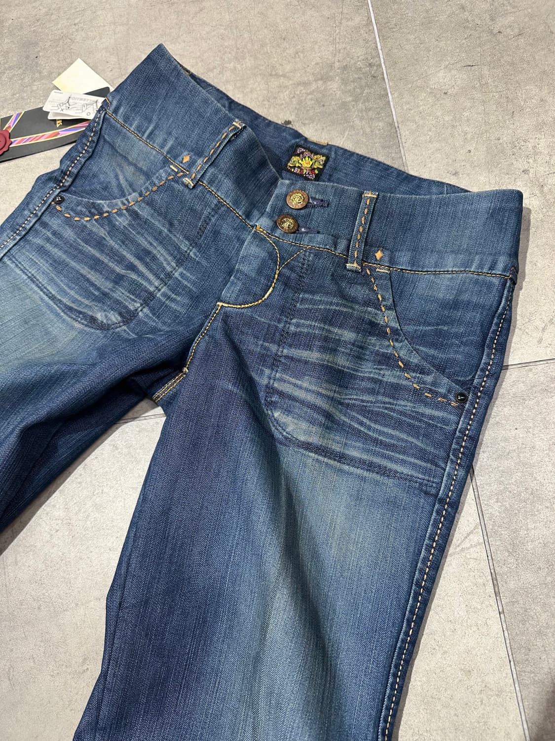 일본 빈티지 투버튼 부츠컷 데님 팬츠 상품이미지3