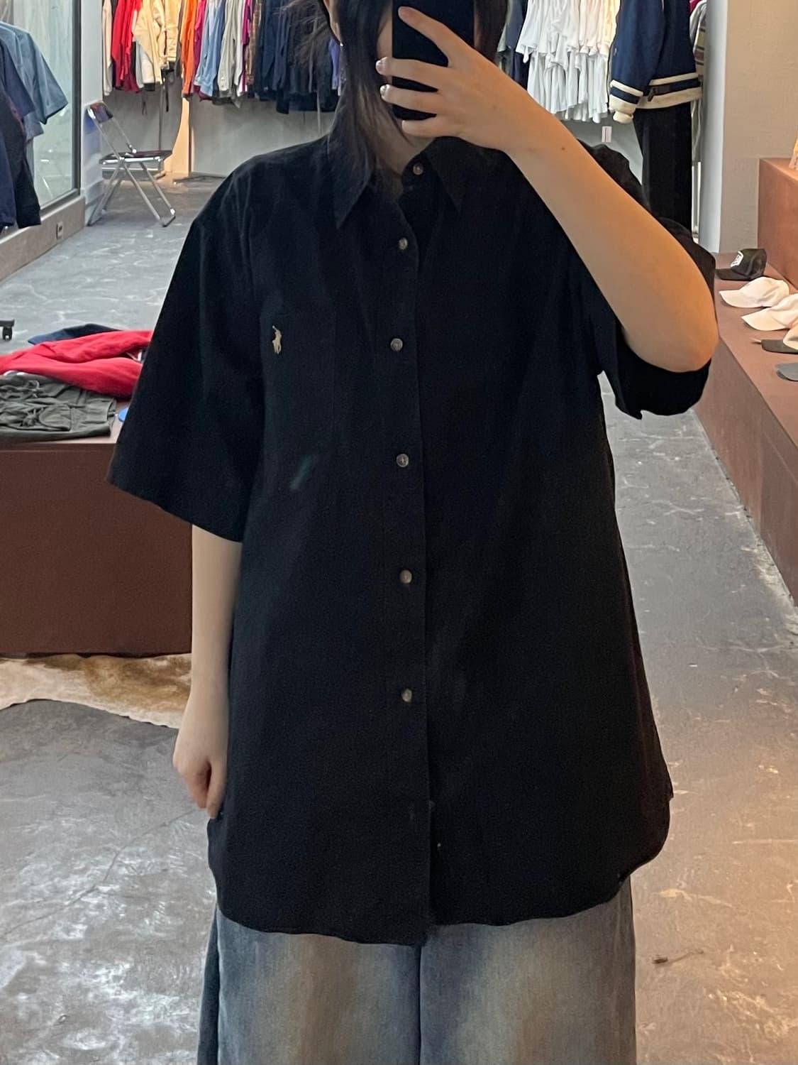 폴로 랄프로렌 블랙 반팔 셔츠 H2296 상품이미지1