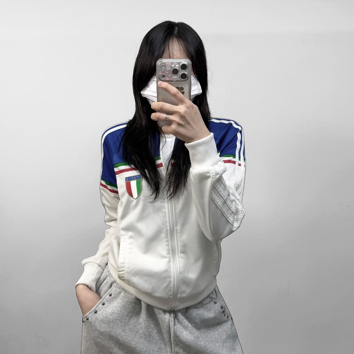 아디다스 이탈리아 트랙탑 져지 화이트 블루 상품이미지1