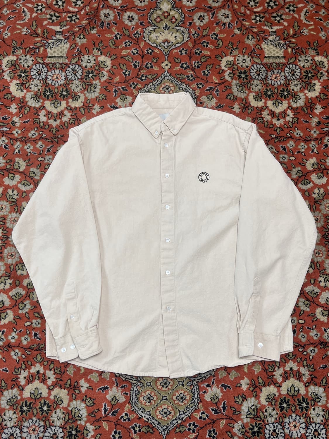 [L] 노앙 베이지 릴렉스드 옥스포드 셔츠 상품이미지1