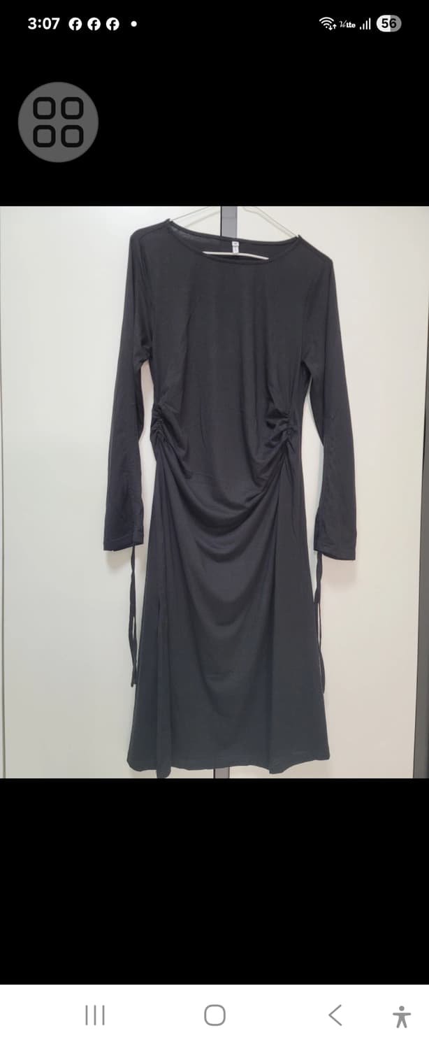 초특가세일!! 새제품!!부들부들 블랙 롱 슬리브 원피스 블랙.카키 상품이미지3