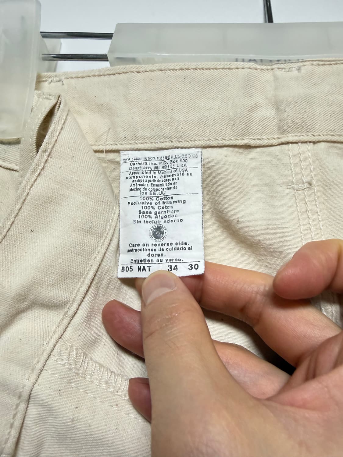 00s 빈티지 칼하트 카펜터팬츠 네츄럴 (34x30) 상품이미지5