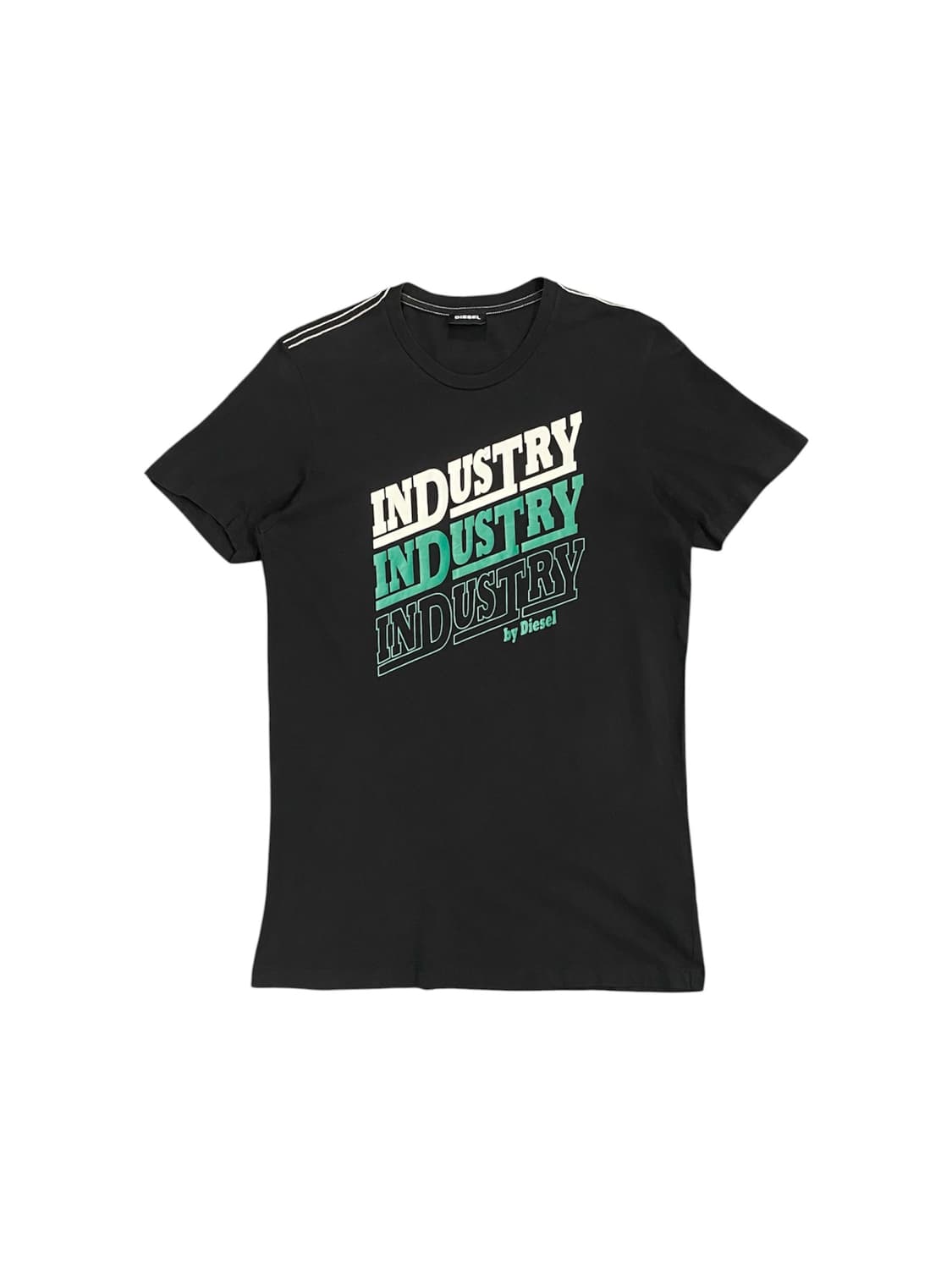Diesel industry 그래픽 화이트 스티치 반팔 티셔츠 상품이미지1