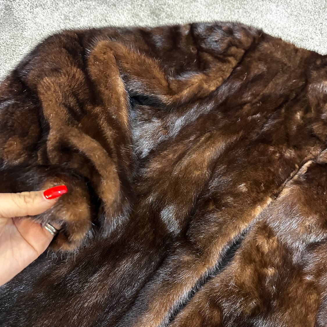 빈티지 블랙브라운 밍크 퍼자켓L 상품이미지6