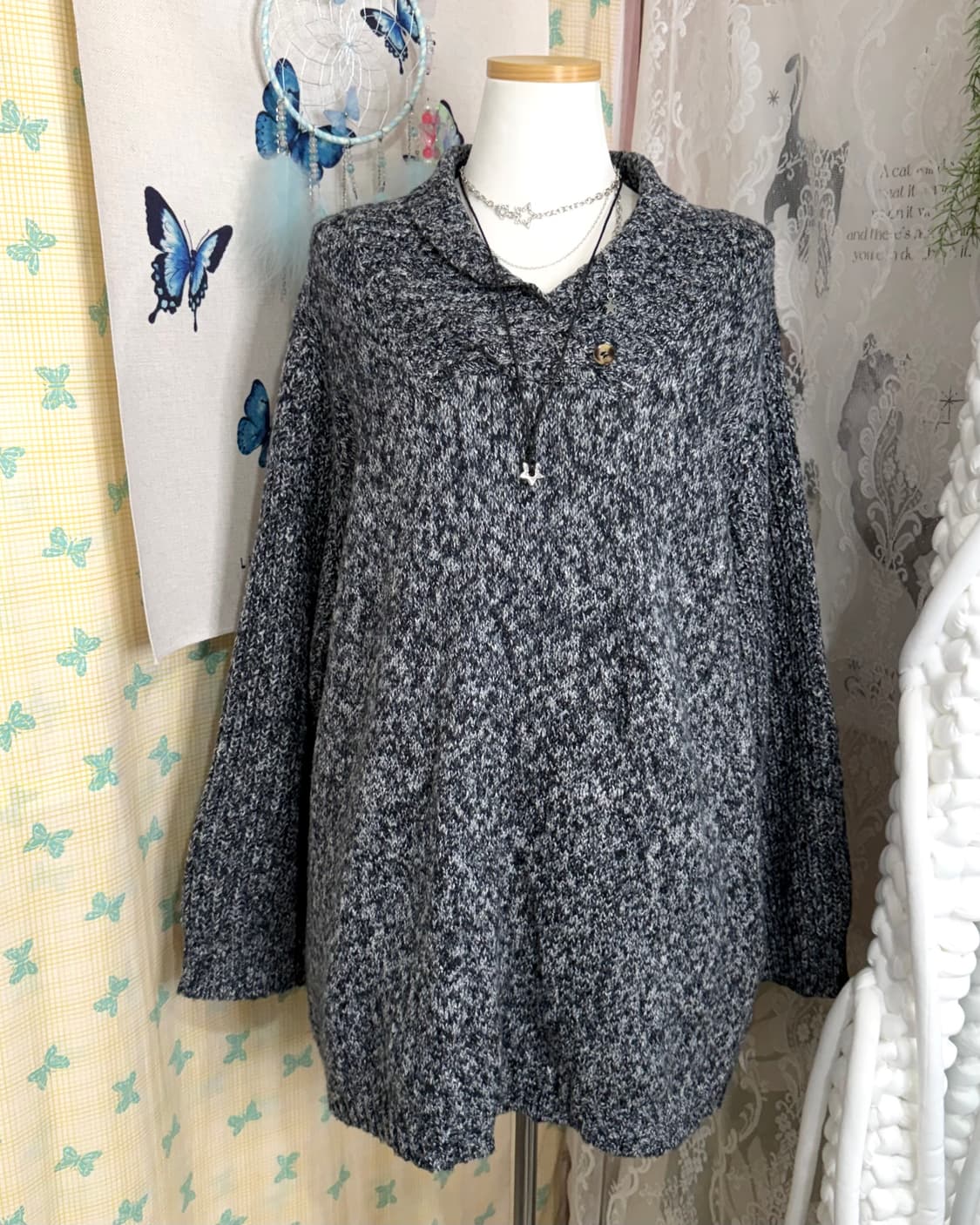 블랙 & 화이트 오레오 오버핏 니트 상품이미지5