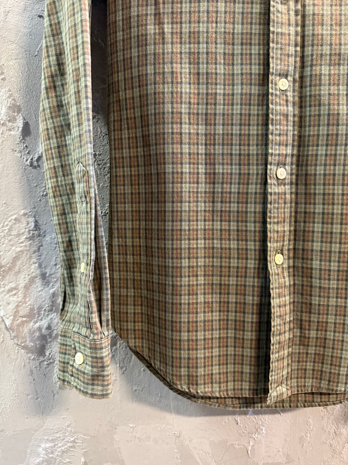 폴로 랄프로렌 슬림핏 체크 셔츠 카키 S 상품이미지2