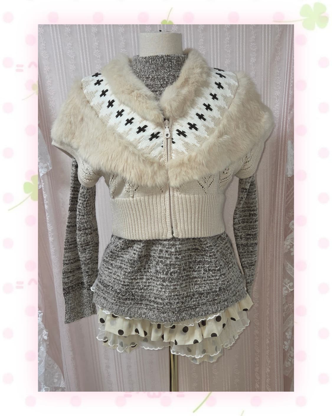 갸루 십자가 퍼 집업 상품이미지1