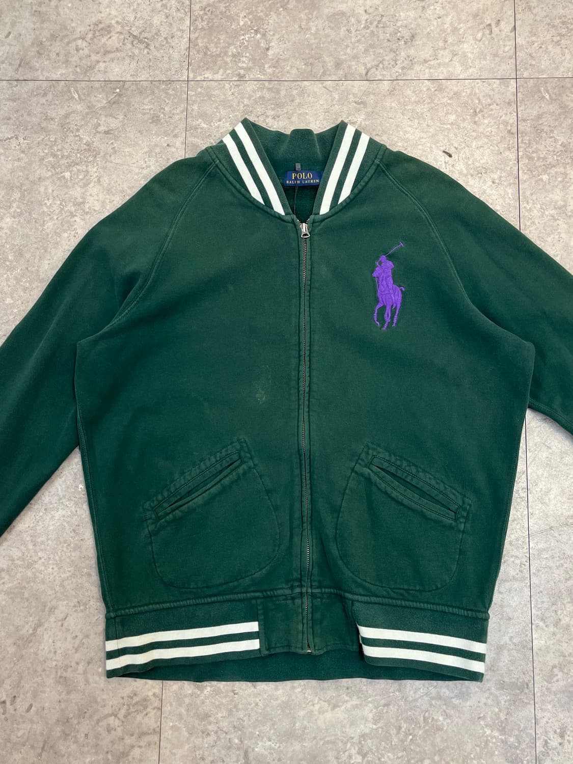 폴로 랄프로렌 빅포니 바시티 집업 져지 그린 L #csz3146 상품이미지4