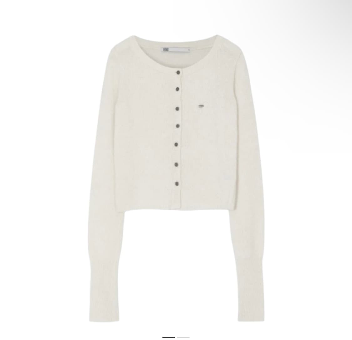 보헤미안서울) 헤어리 라운드 넥 니트 가디건 (ivory) 상품이미지1