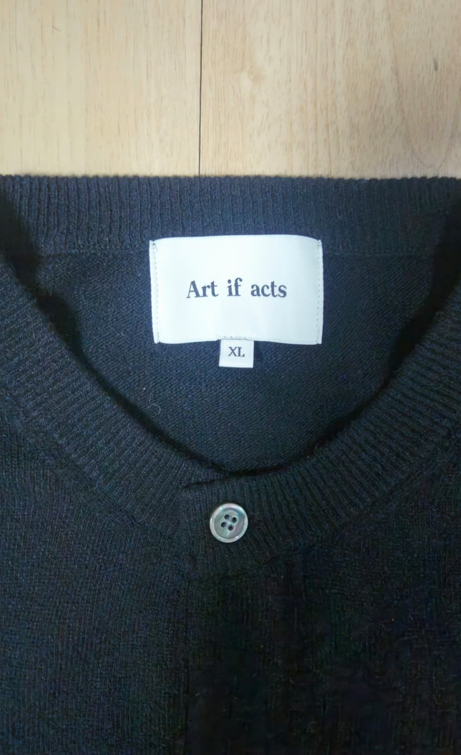 아트이프액츠 라운드넥 가디건 블랙 XL 상품이미지3