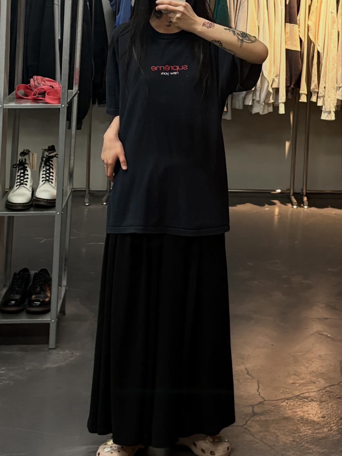 슈프림 클래식로고 블랙 반팔 A3695 상품이미지1