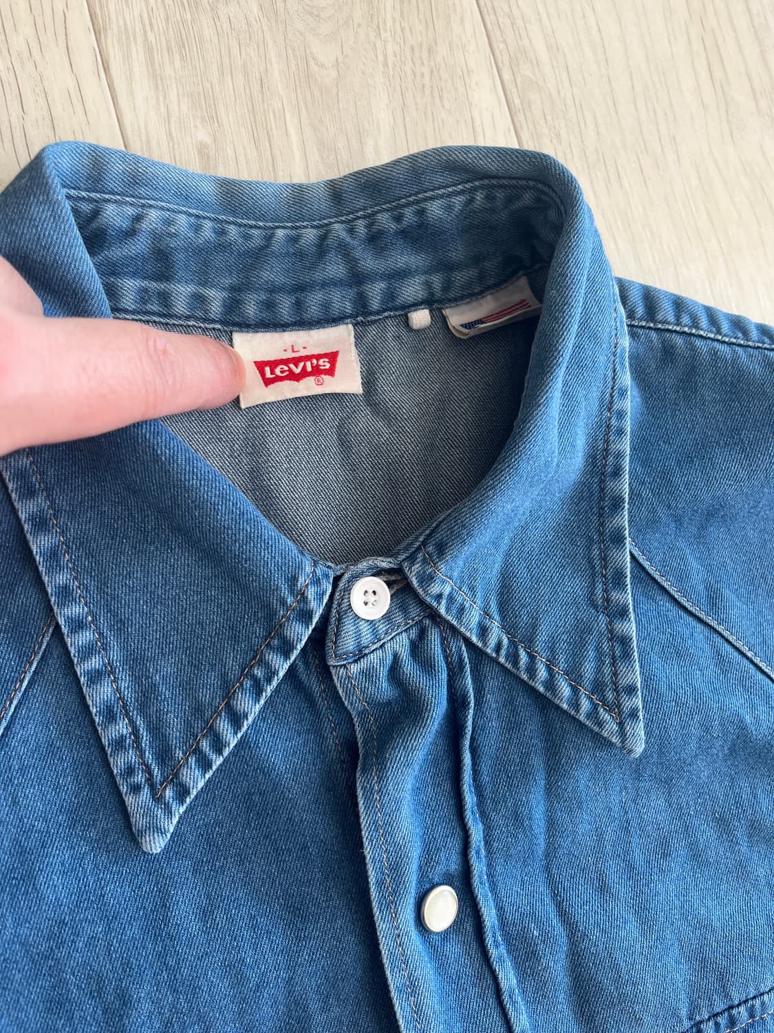 리바이스빈티지클로딩 lvc 오렌지탭 USA 반팔셔츠 L사이즈 상품이미지2