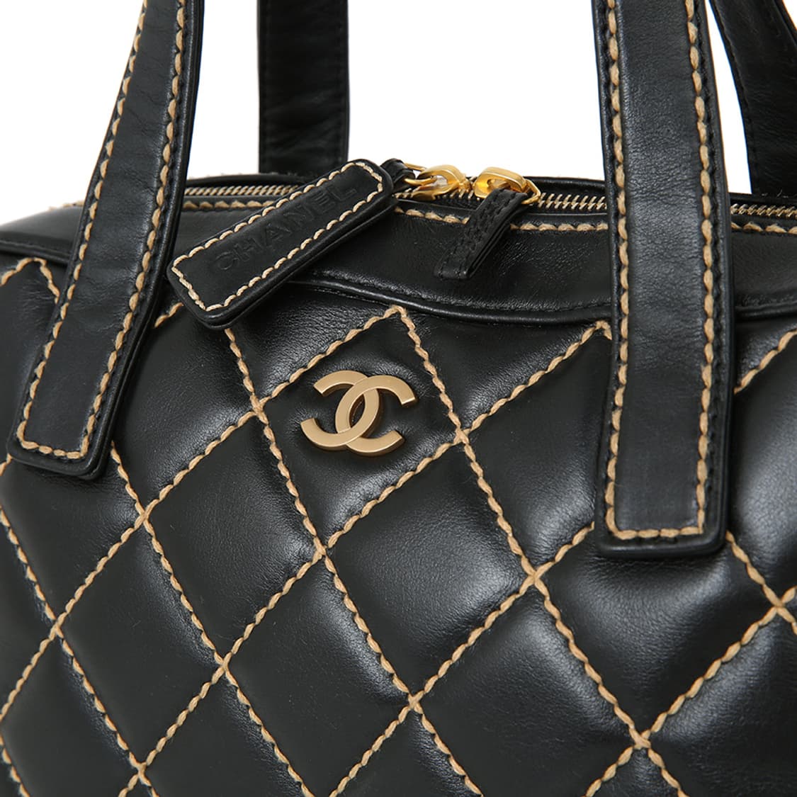 샤넬 와일드 스티치 블랙 볼링백 CC로고 빈티지토트 A20666 상품이미지7