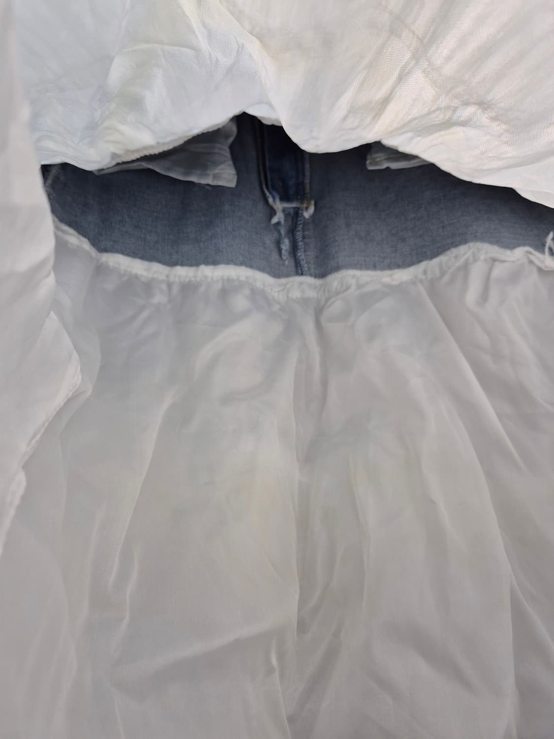 JEANS 데님 튤 롱 스커트 허리단면 38 55 66 상품이미지8