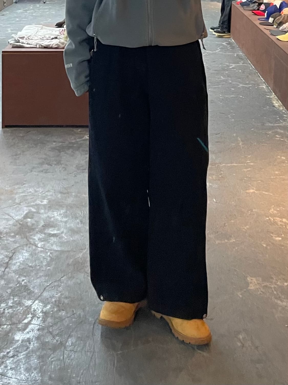 빈티지 블랙 코튼 와이드 팬츠 H1543 상품이미지1