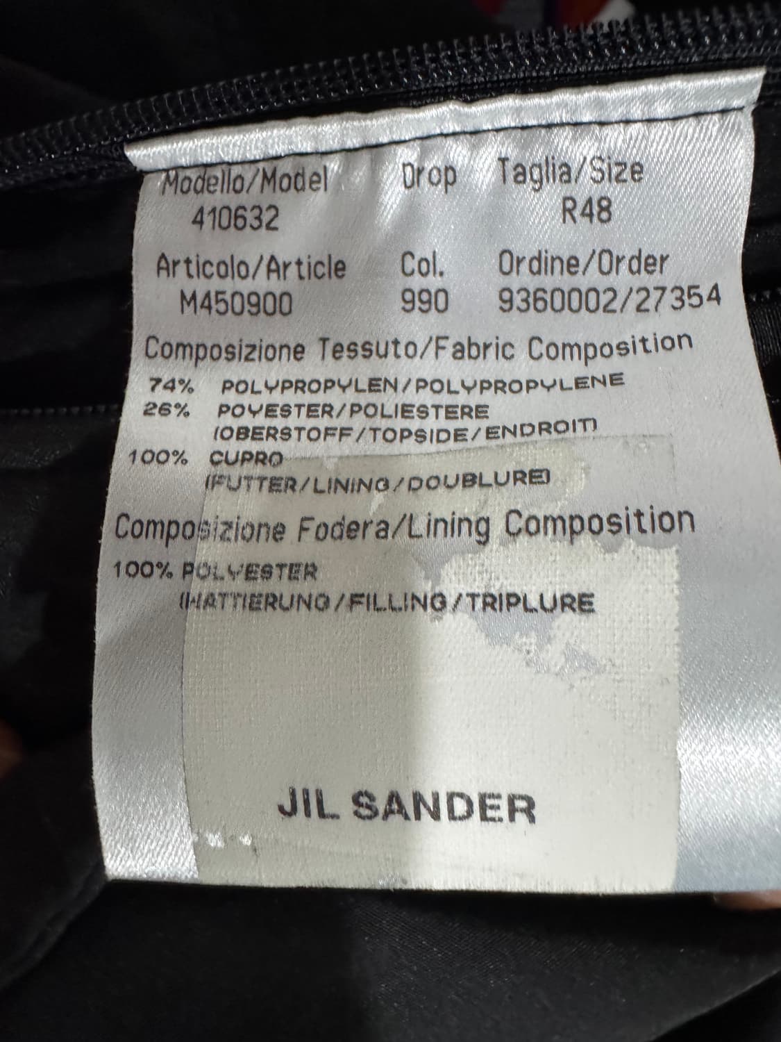 질샌더 블랙 코트 R48 정품 상품이미지5