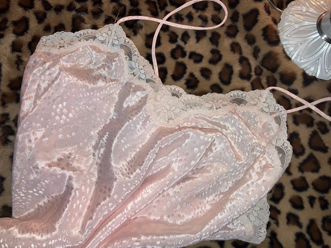 jpn 핑크 밤비 패턴 슬립 드레스 상품이미지3