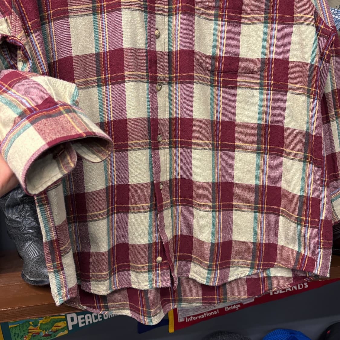 90s 게인스보로우 컨트리 플란넬 워크 체크셔츠 N190 상품이미지4