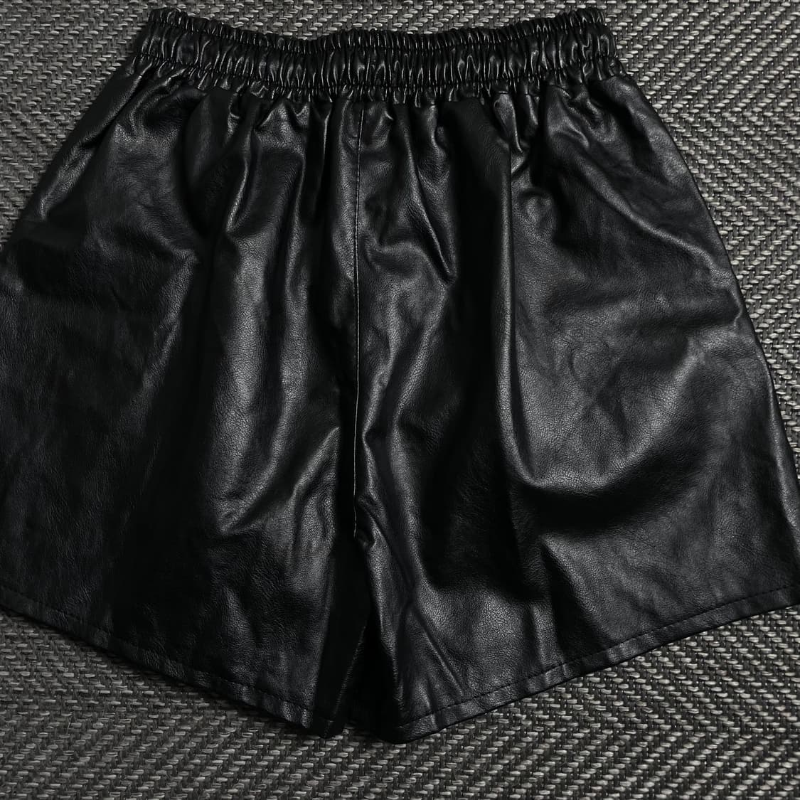 빈티지 우먼스 비건 레더 버뮤다 하프 팬츠o 3989 상품이미지5