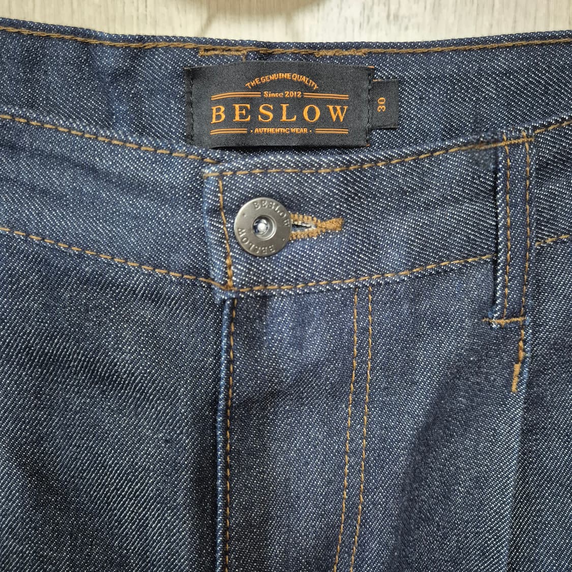 [30] 비슬로우 BESLOW 투턱 인디고 와이드 데님 진 팬츠 상품이미지3