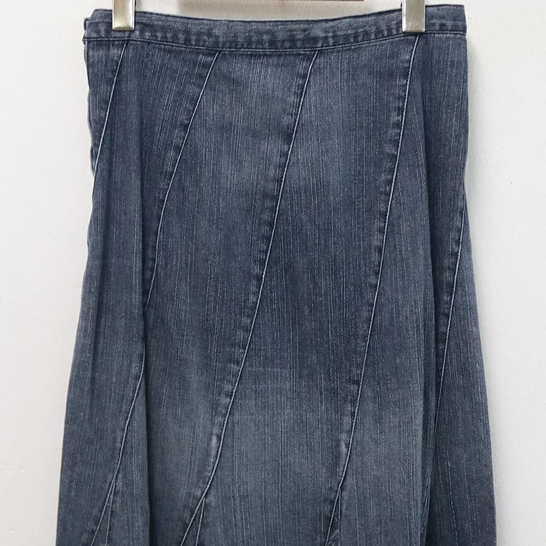 사선 플라워 데님 플레어 롱 스커트 61659 상품이미지5