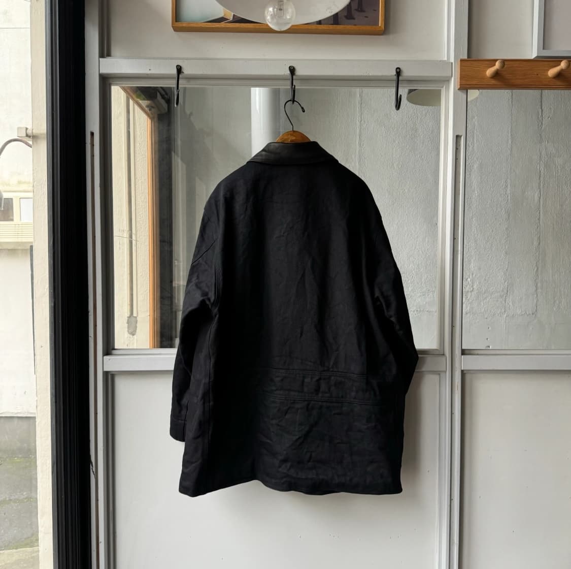 [1] 25AW COMOLI 코모리 데님 레더 워크 자켓 블랙 상품이미지5