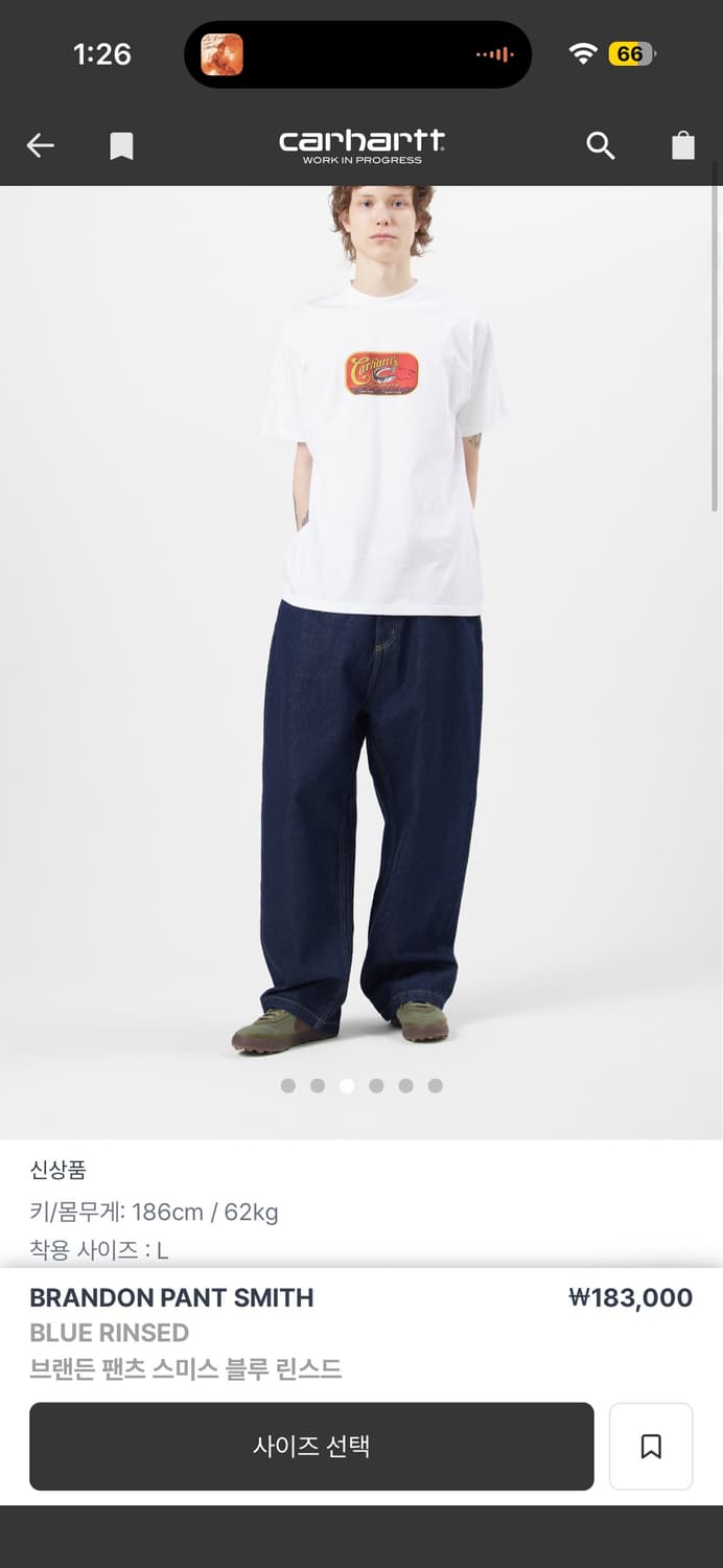 칼하트 브랜든 팬츠 블루 린스드 상품이미지1