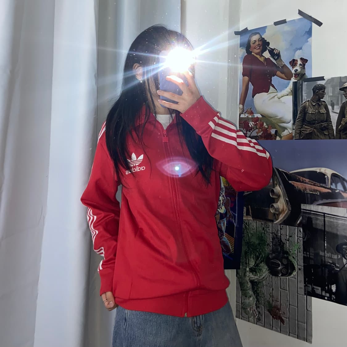 아디다스 레드 유로파 트랙탑 져지 L 상품이미지2
