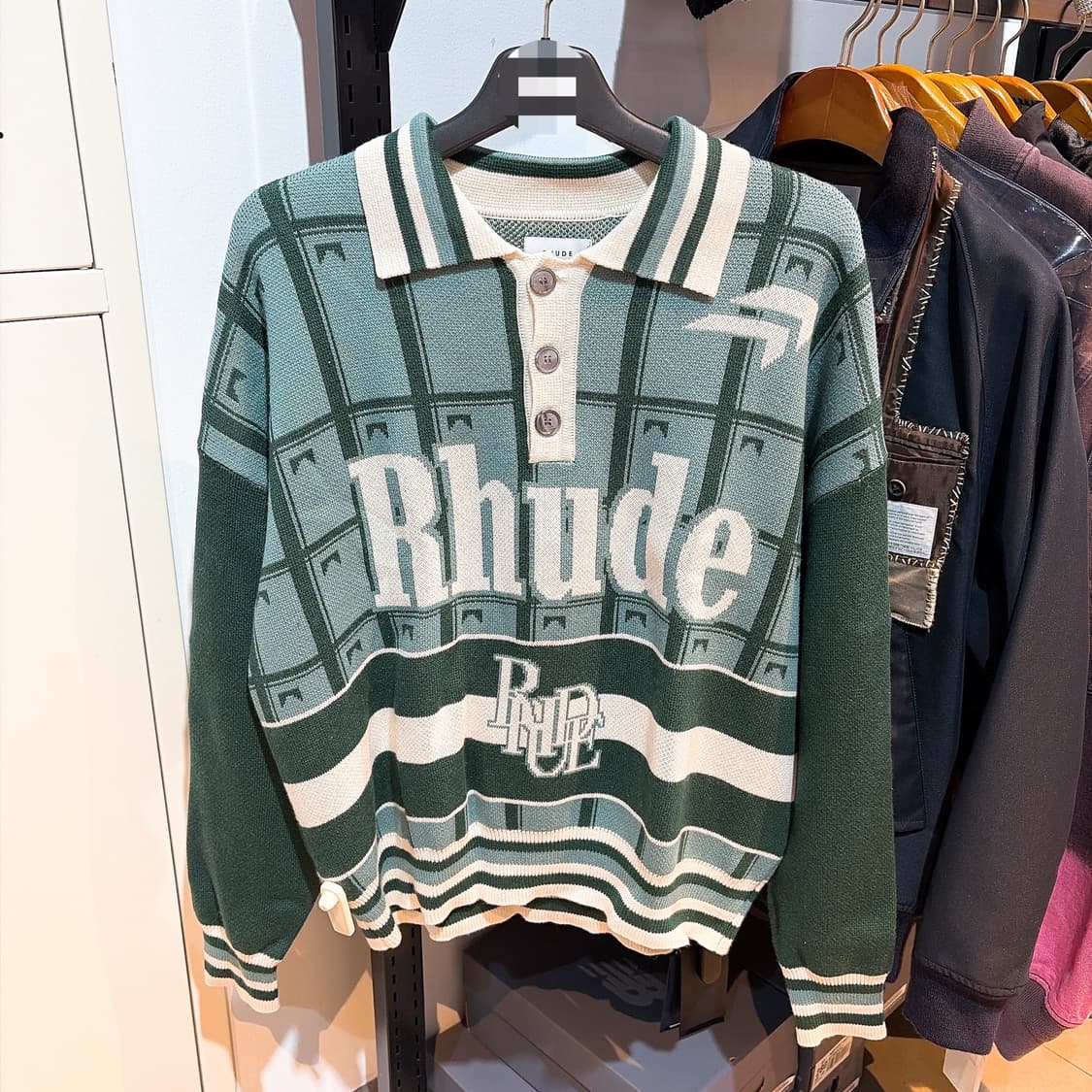 (정품/새상품) RHUDE 루드 남성 캐시미어 럭비 폴로 니트 상품이미지1