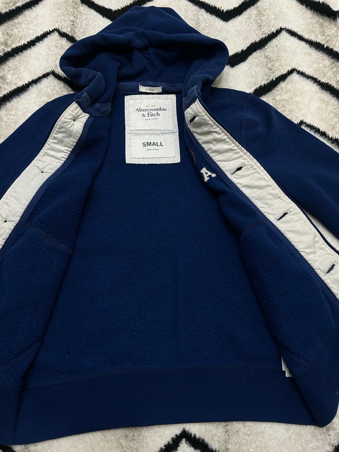 [S]아베크롬비 후드집업 자켓/블루네이비/기모 상품이미지4
