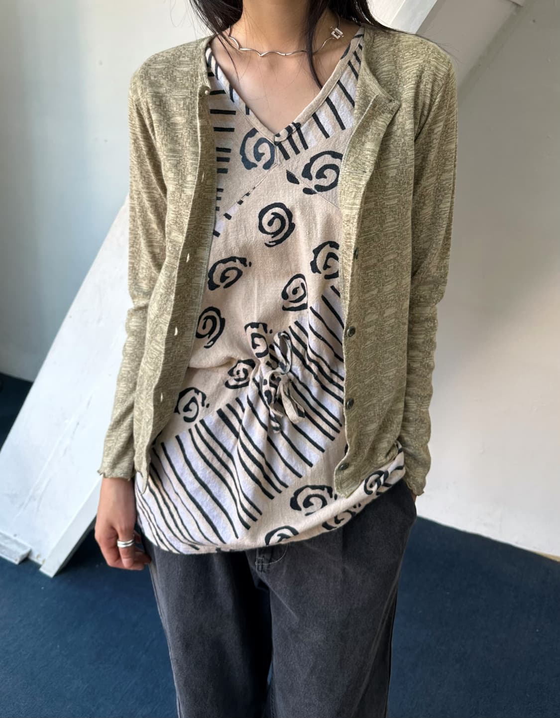 Jacquard patterned cardigan 상품이미지5