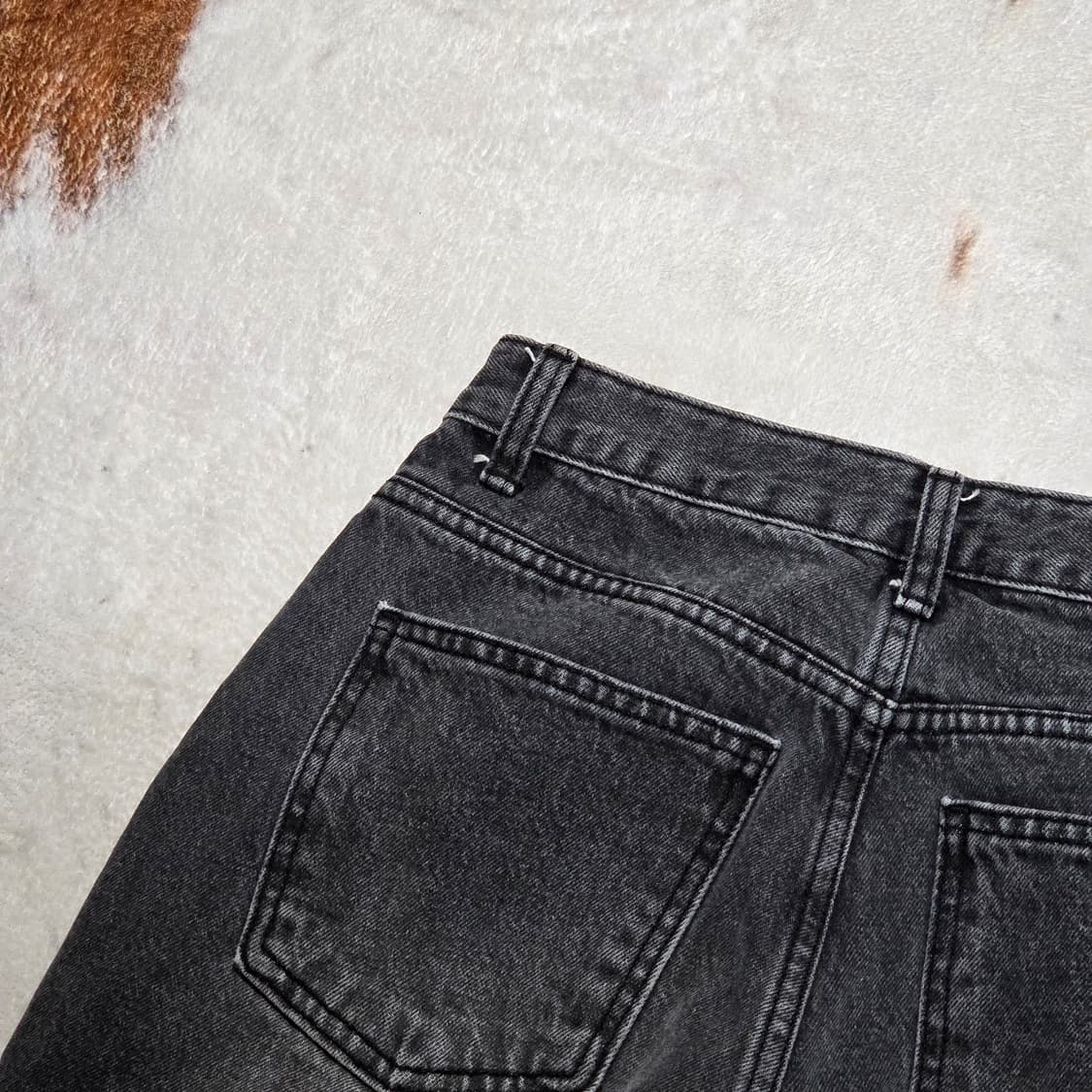 빈티지 그레이 워싱 와이드 데님 팬츠 상품이미지5