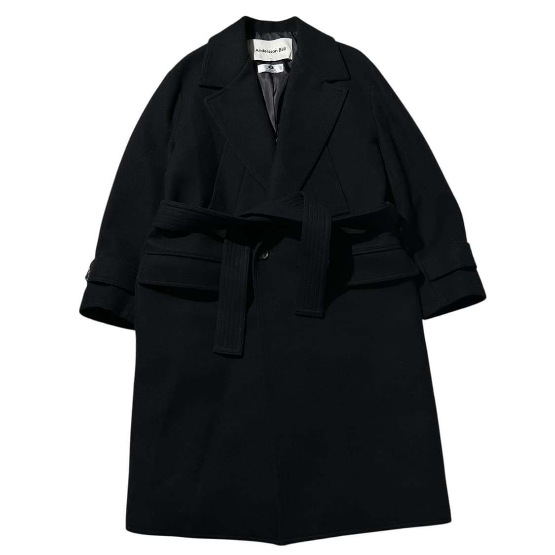 앤더슨벨 캐시미어 블렌드 마티아 밀리터리 로브 코트 블랙 상품이미지1