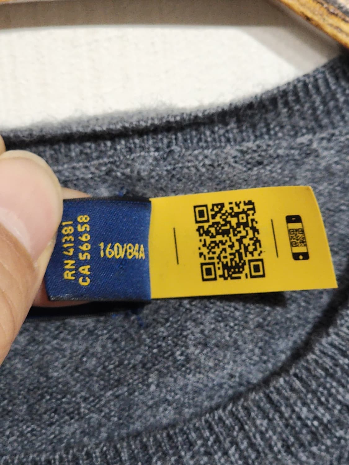 (S) 랄프로렌 폴로 니트 차콜 라운드 울스웨터 슬림핏  상품이미지5