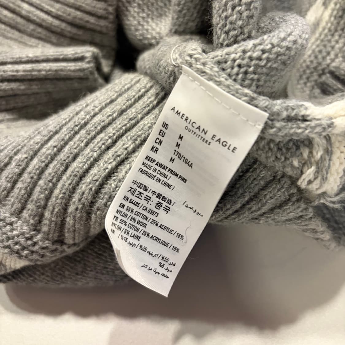 [M] 아메리칸이글 노르딕 패턴 니트 스웨터 그레이 C532 상품이미지6