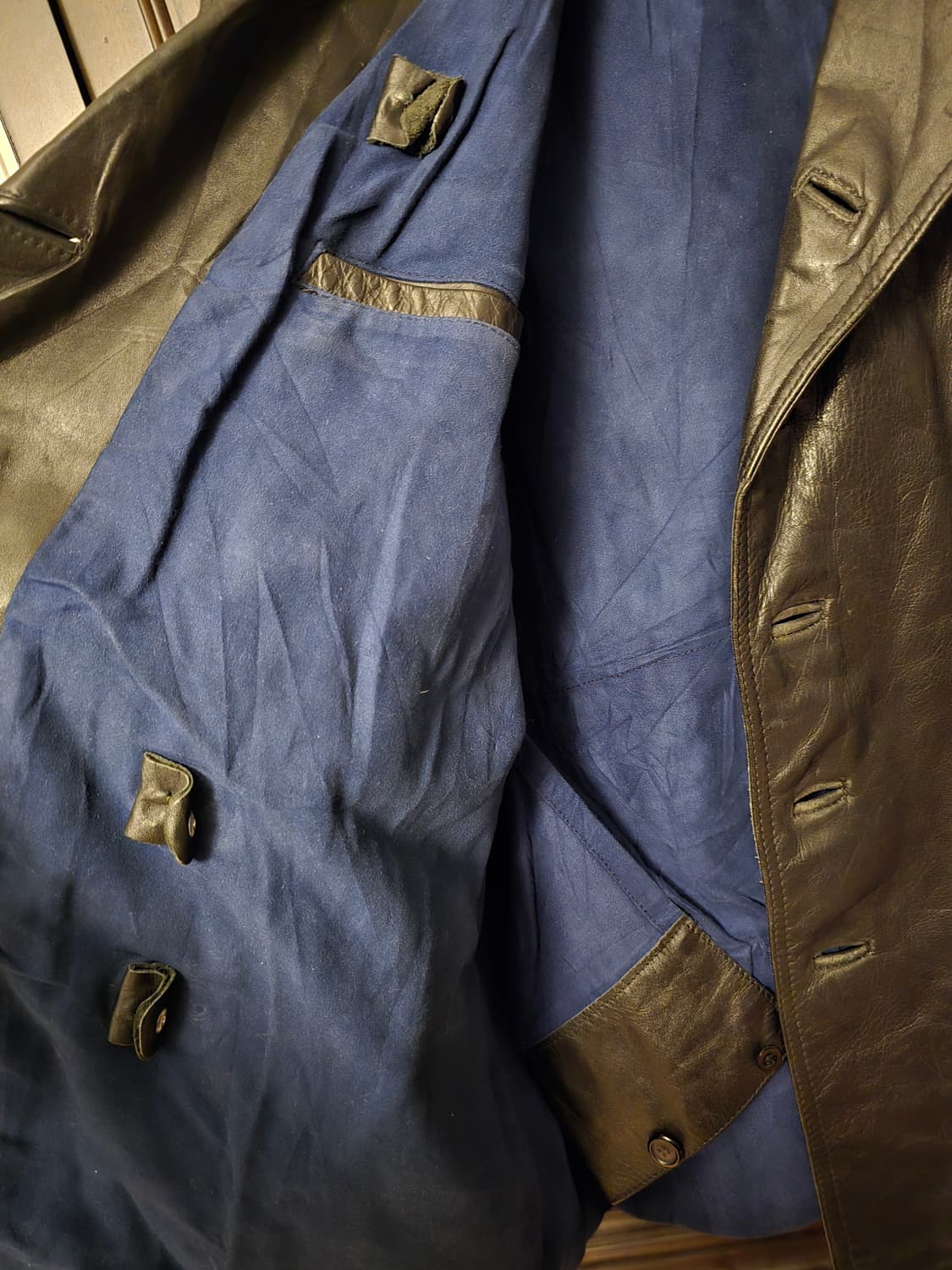 80s 독일 펄리스맨 가죽 더블코트입니다. 상품이미지5