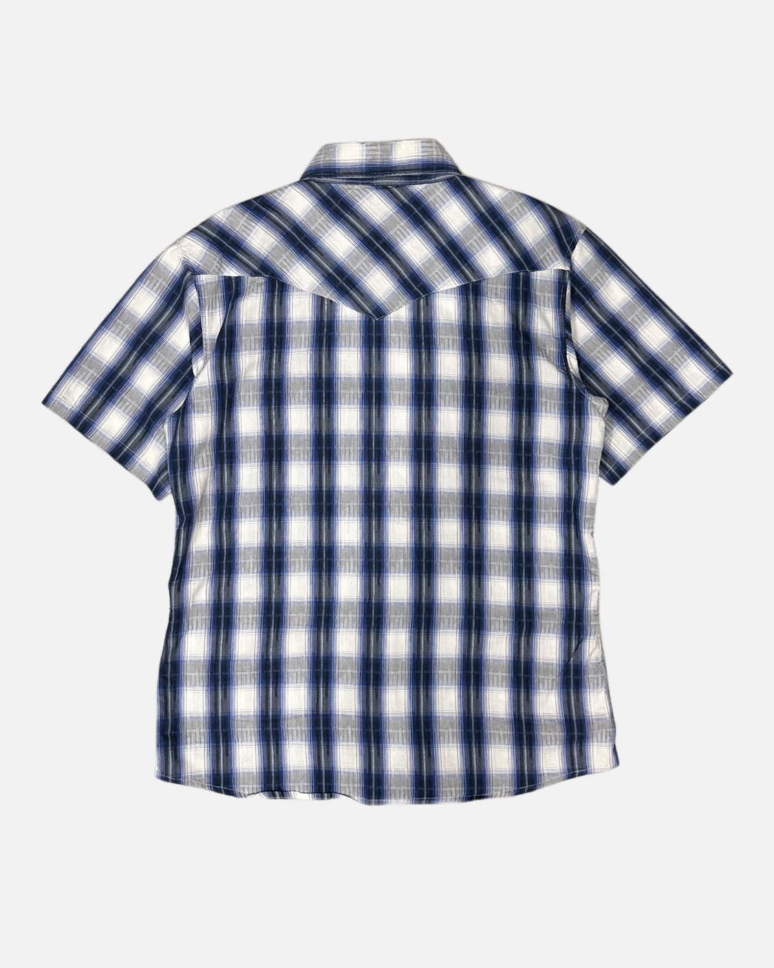 THRUXTON blue check texture western shir 상품이미지4