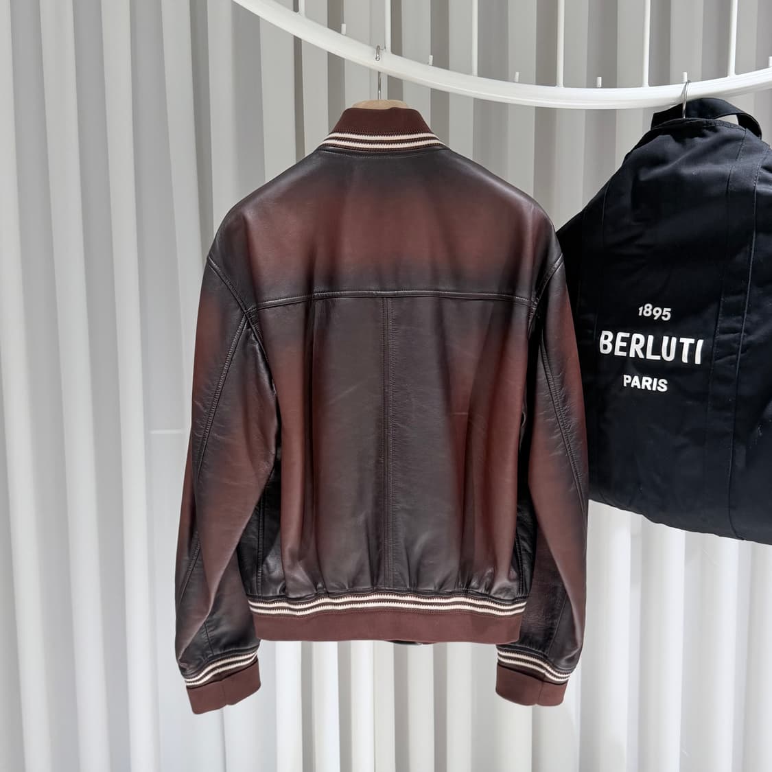 (A/50) / 벨루티 파티나 레더 자켓 브라운 상품이미지7