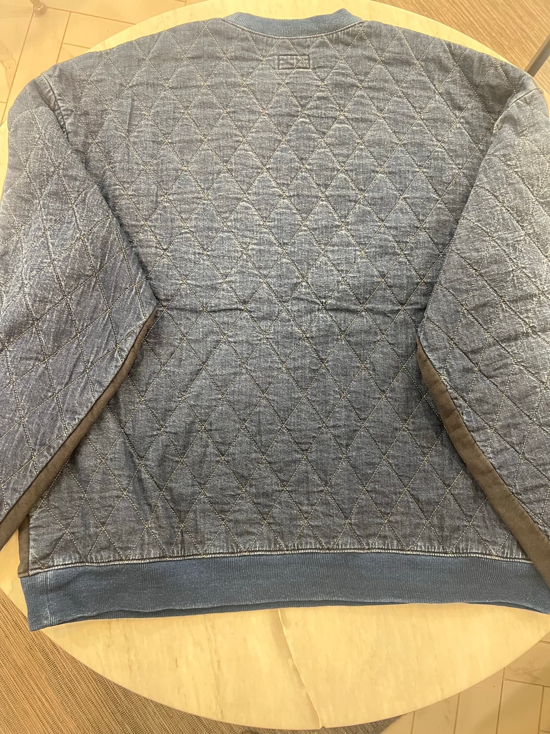 캐피탈 플리스 X 데님 퀼팅 투톤 빅 스웨트셔츠 인디고 상품이미지2