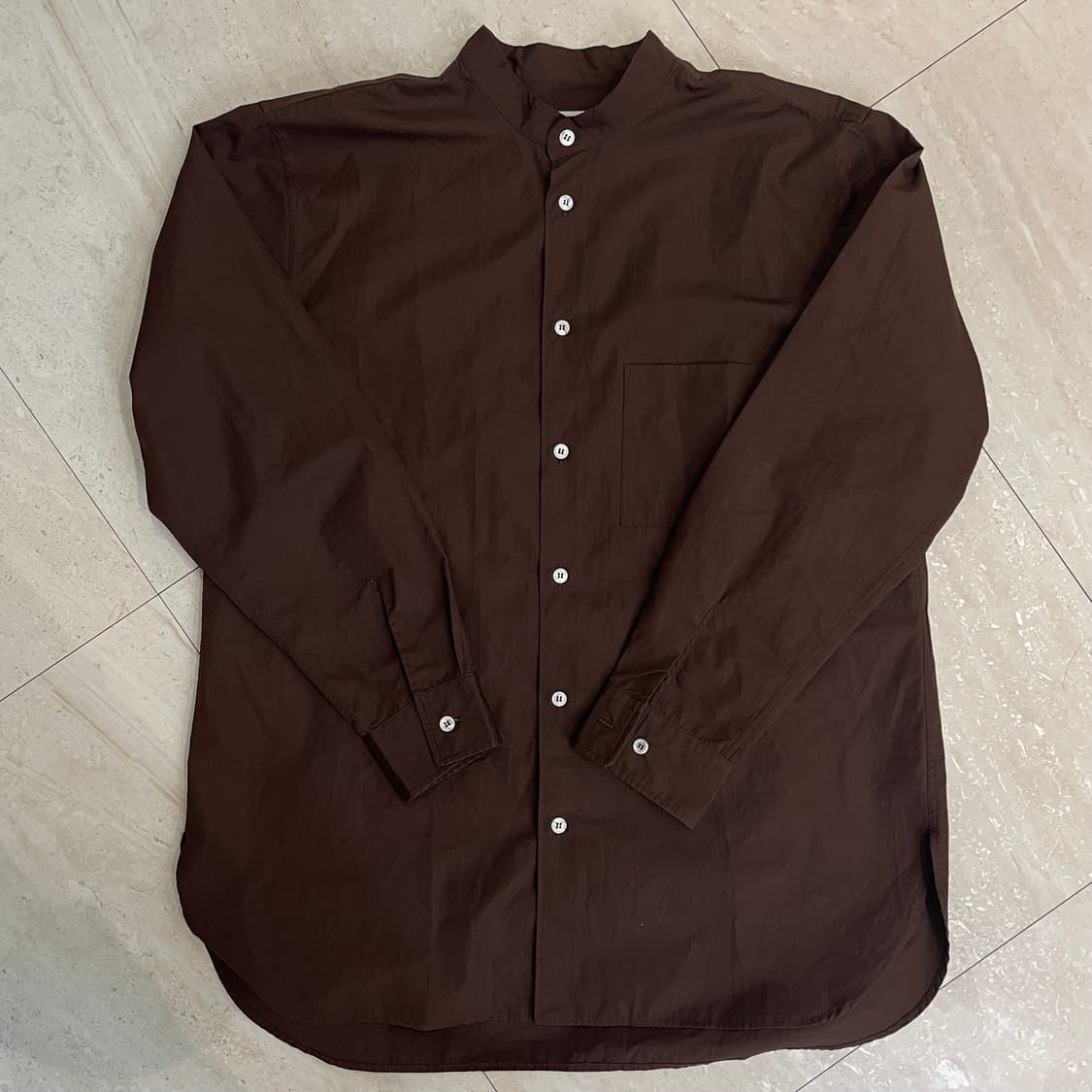 Cristaseya 크리스타세야 브라운 마오 셔츠 M 상품이미지3