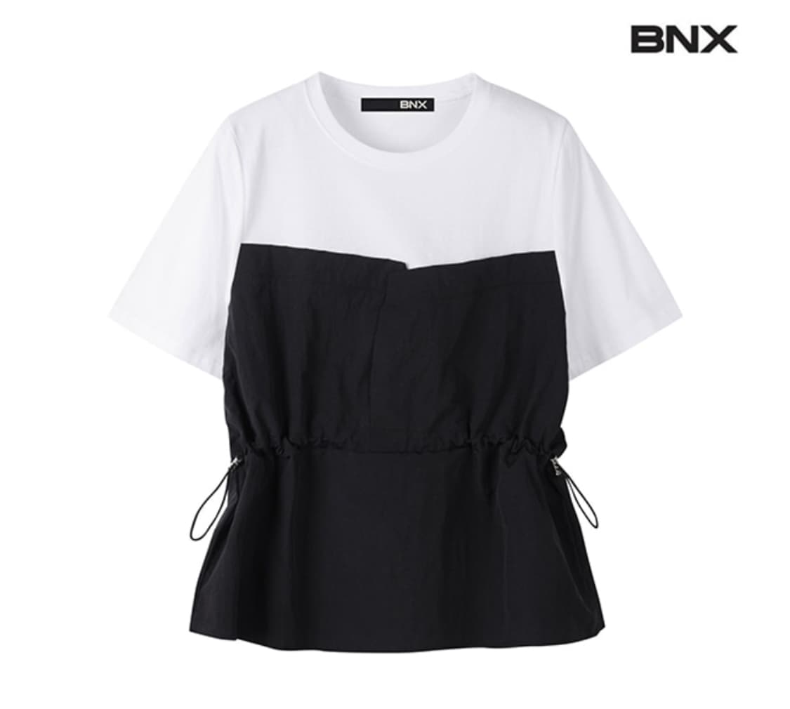 bnx 배색 스트링 반팔티셔츠 상품이미지1