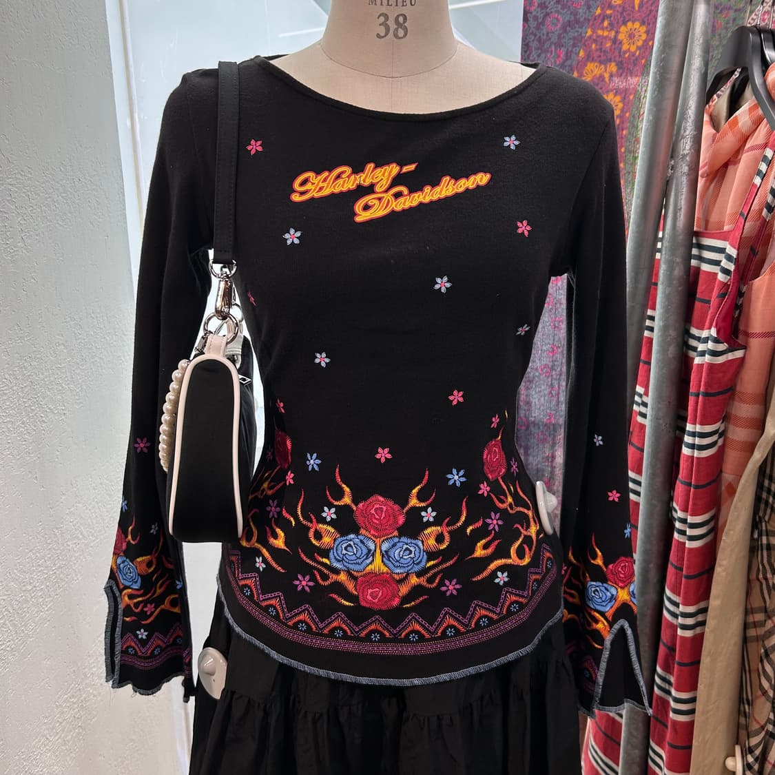 Harley Davidson y2k Flower T-Shirts 상품이미지2