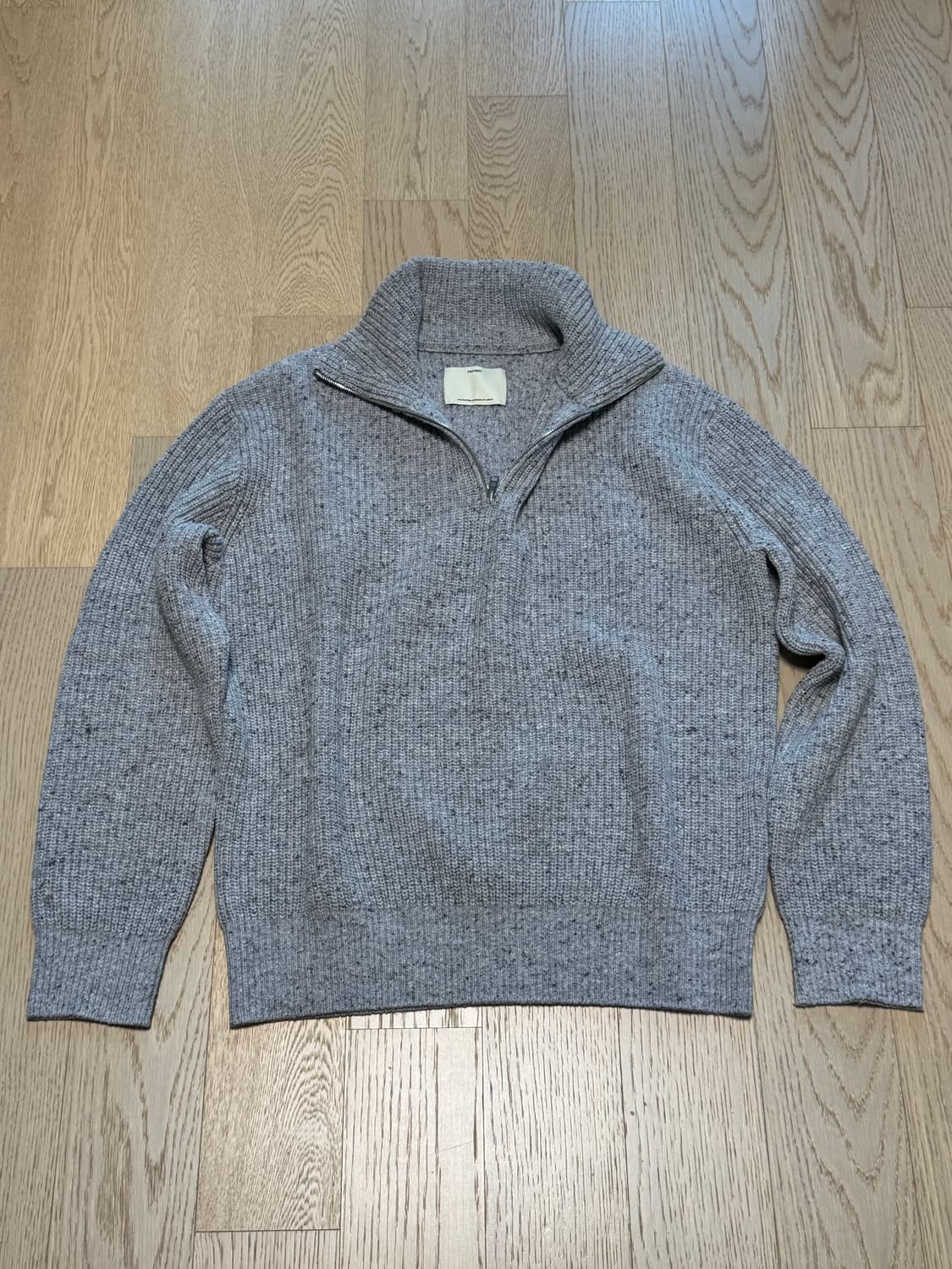 [2] 포터리 울 하이넥 하프 집업 니트 멜란지 그레이 상품이미지3