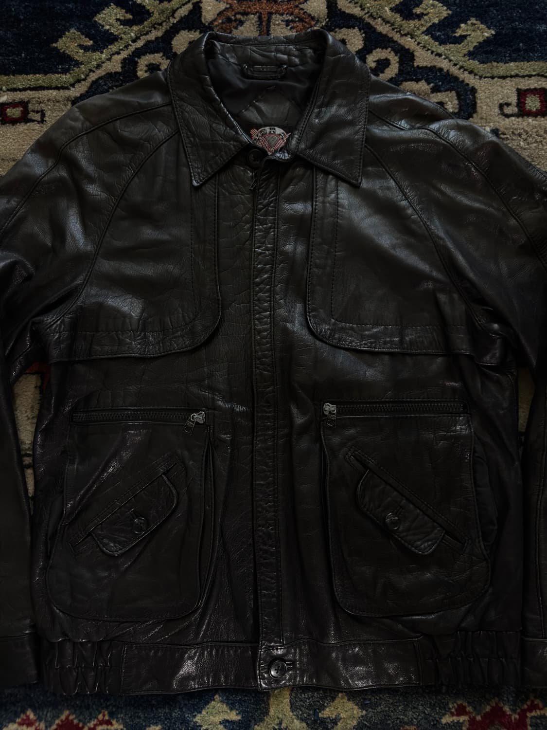 Coverage 7pocket Black Leather Jacket 상품이미지3