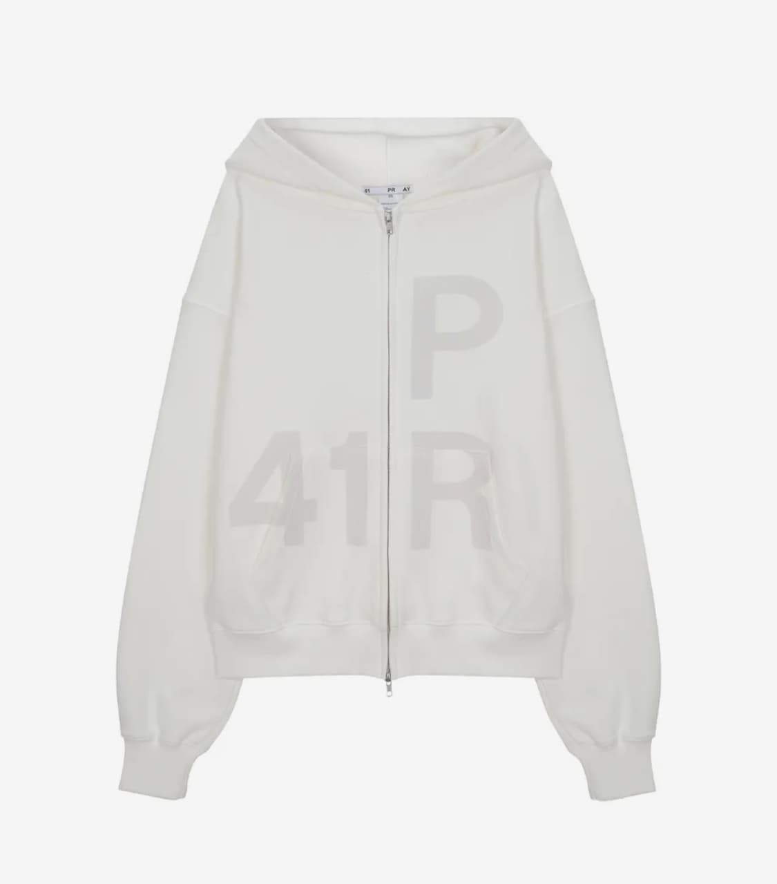 사일프레이 41pray 후드집업 화이트 기모X 상품이미지2