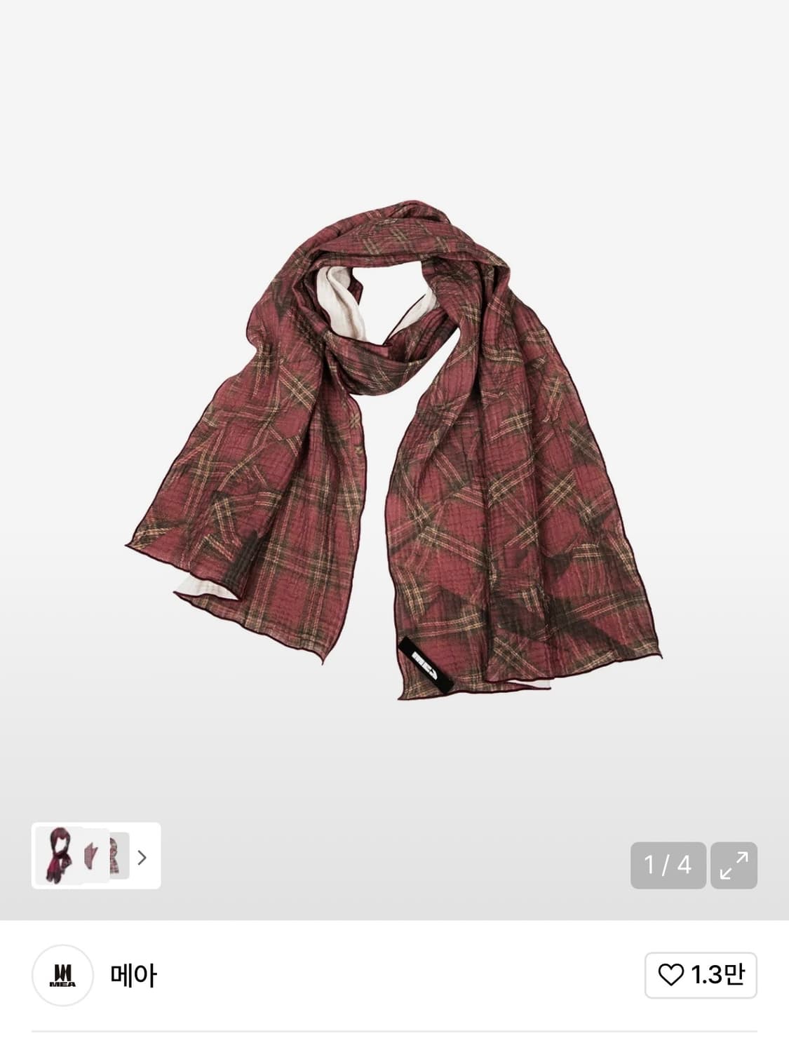 메아 MEA SHIRT GRAPHIC SCARF [RED] 상품이미지1